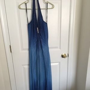 Blue night sky formal dress